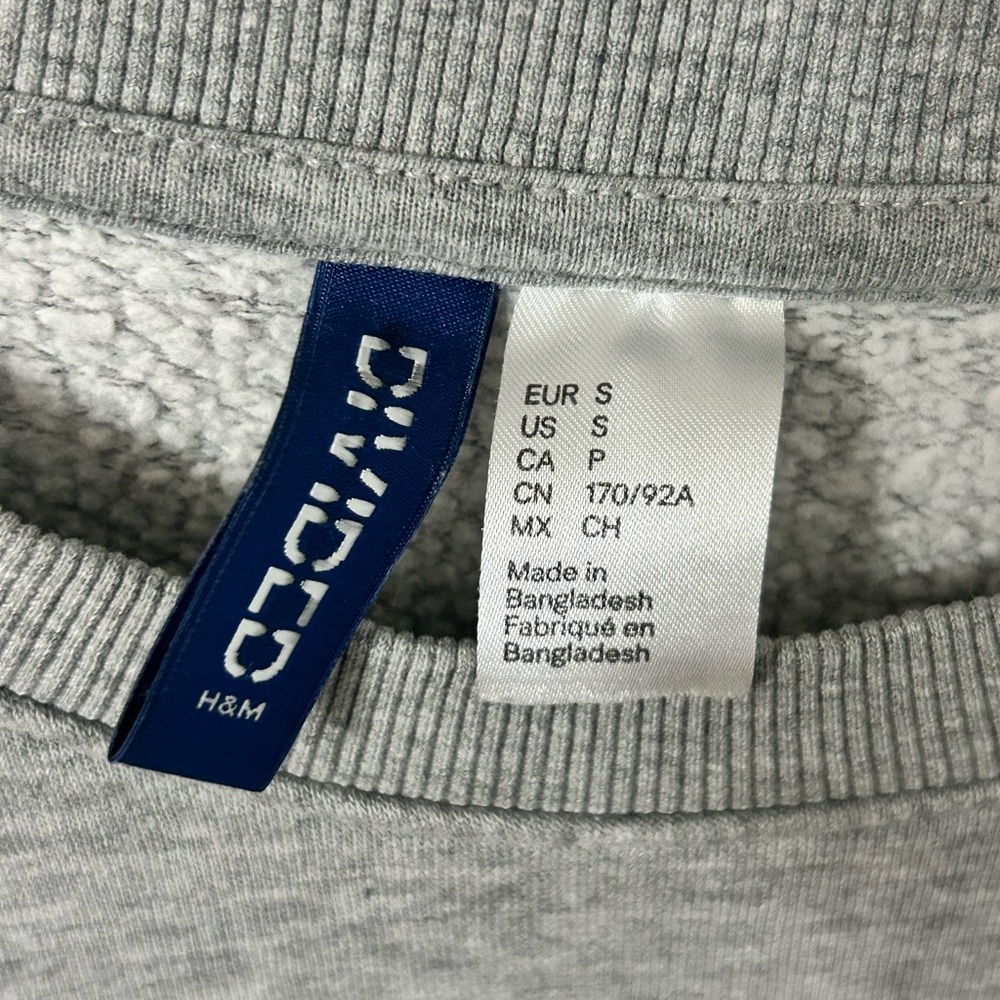 Divided SWEATSHIRT WITH A MOTIF “I AM OK” Grey Men’s Small Sweater - Picture 4 of 5